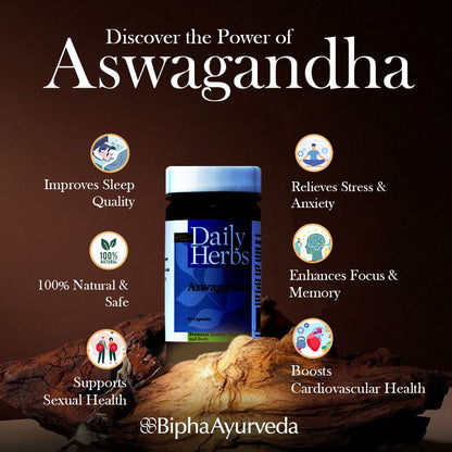 Aswagandha-Pure Aswagandha extract Veg Capsule- Mind & Body Tonic , Vitality , Reduce Stress & Anxiety