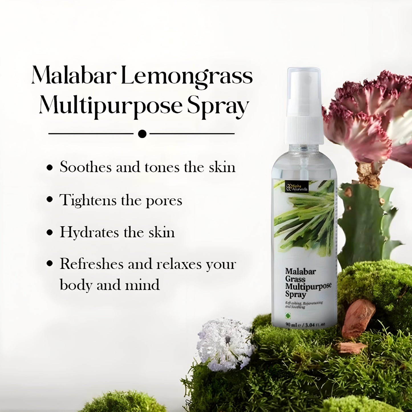 Malabar Lemongrass Multipurpose Spray - Refreshing, Rejuvenating and Soothing