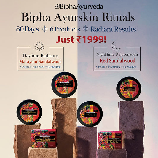 Bipha Ayurskin Rituals: 6 Products  -Day and Night Essentials  -30 Days Glow Package