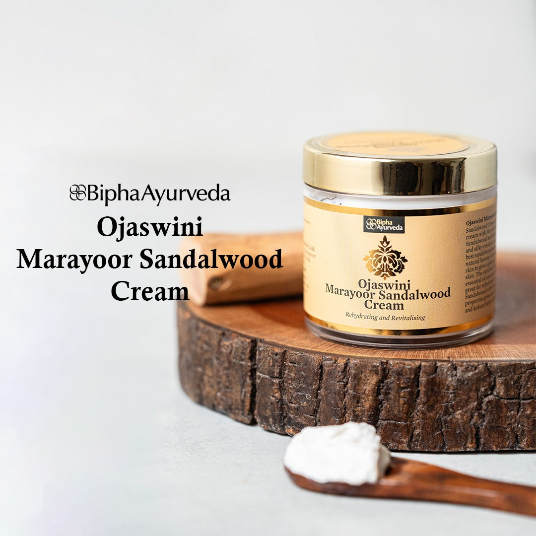 Ojaswini Marayoor Sandalwood Cream-A rich textured cream for Nourished& Smooth skin with the Pure Extracts of Sandalwood. Natural Moisturizer for Dry Skin 75 gm