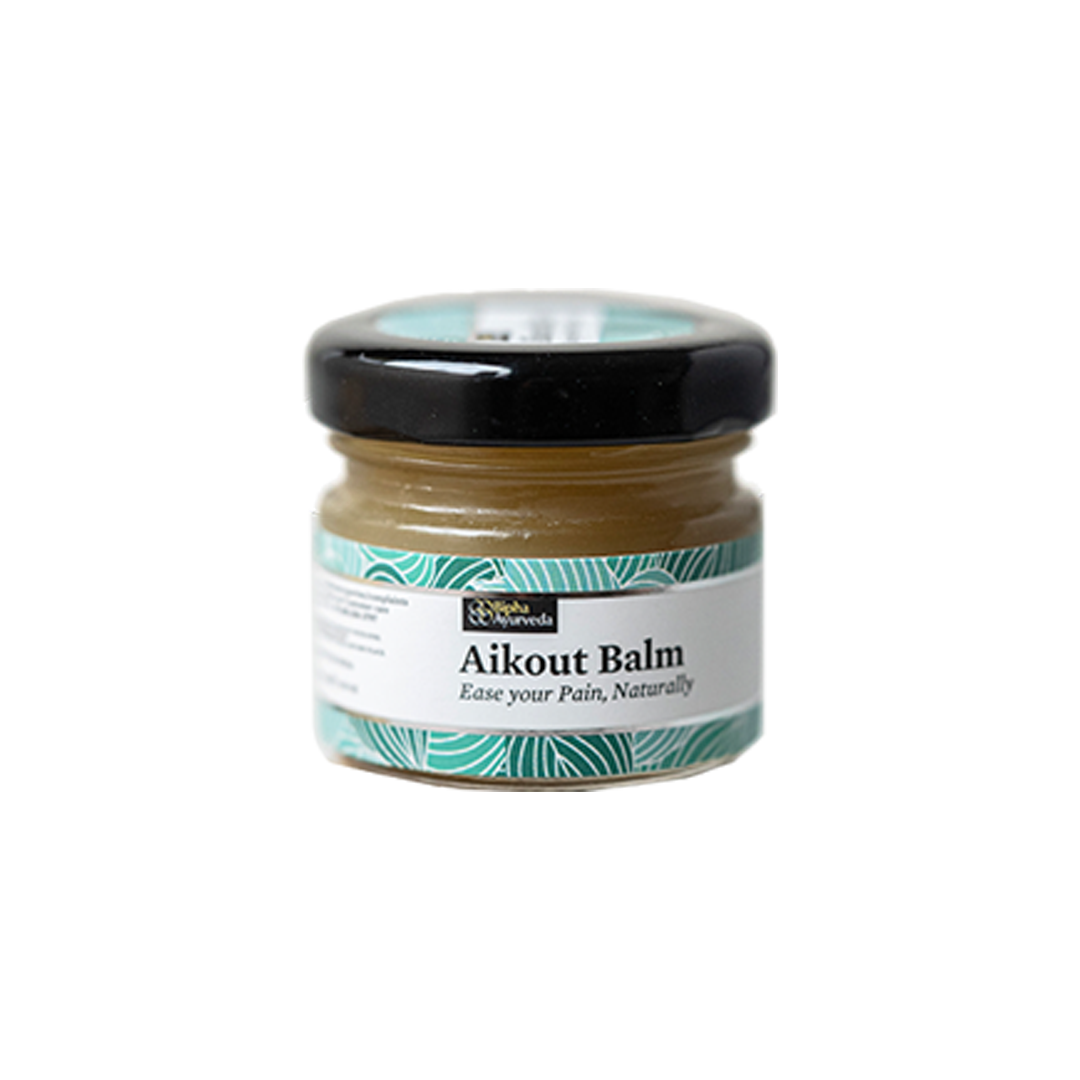 Aikout Pain Balm for Joint pain aches & sprains. Made with natural plant butters & pure herbs. Free from synthetic colours & fragrances 20 gm