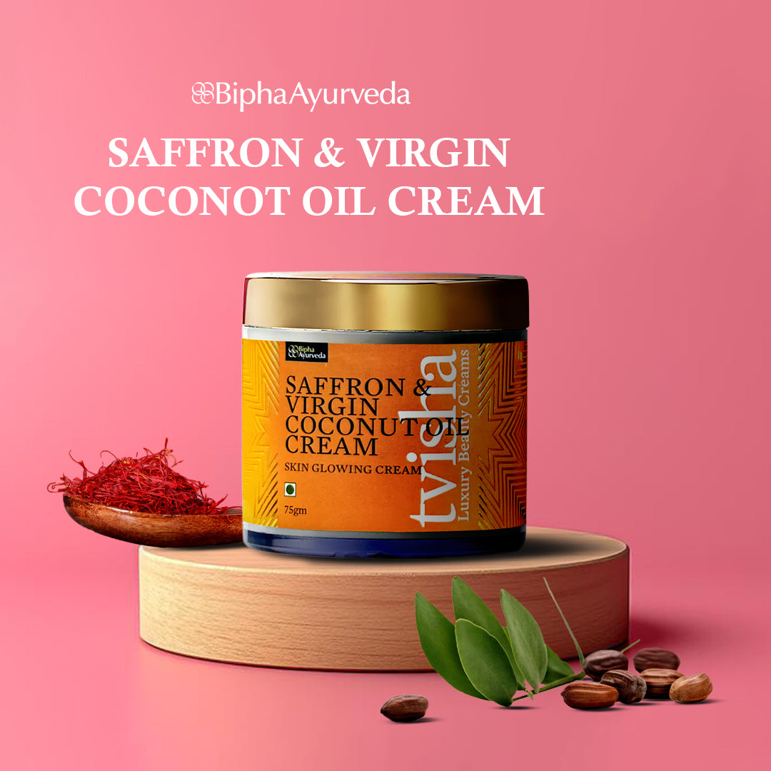 Tvisha - Saffron & Virgin Coconut Oil Cream - Skin Glowing Night Cream 75 gm