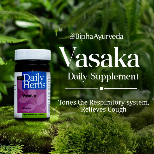 Vasaka- Pure Vasaka Extract 60 Veg Capsule Respiratory wellness,Fights Allergies, Strengthens & Tones the Respiratory system , Relieves Cough