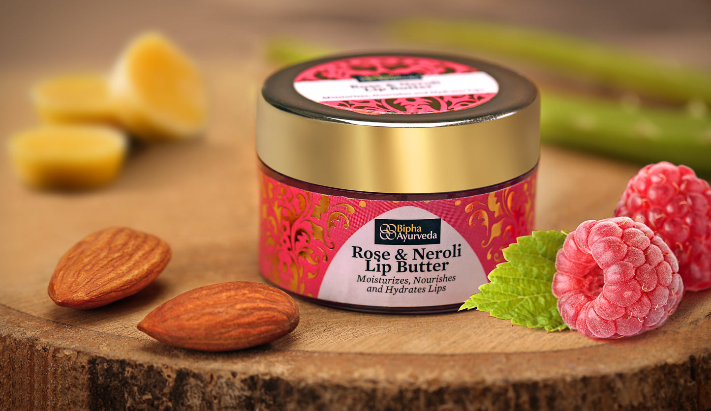 Rose & Neroli Lip Butter - Moisturizes, Nourishes and Hydrates Lips 10 gm